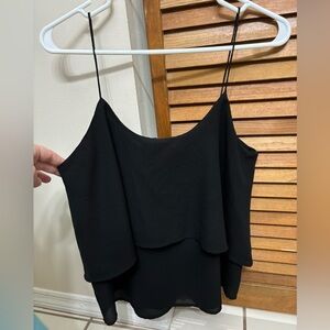 Thin strap tiered black top